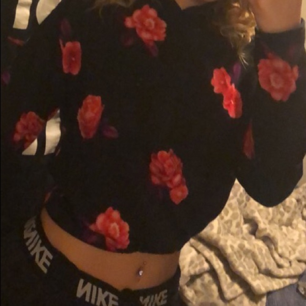 Pink Cropped hoodie.